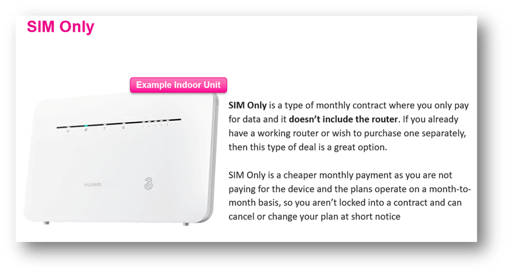 Image of a SIM Only indoor broadband unit.