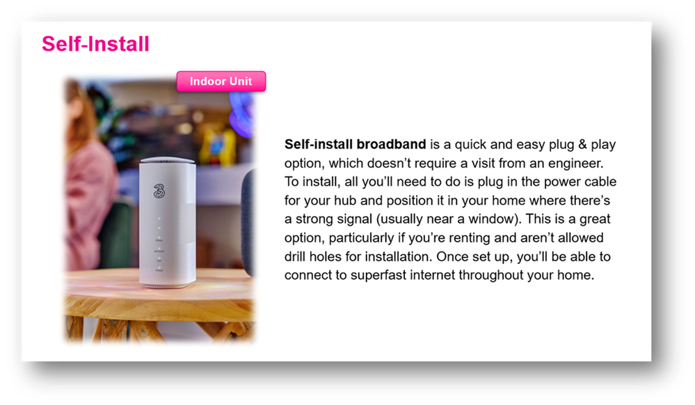 Image of a self-install indoor broadband unit.